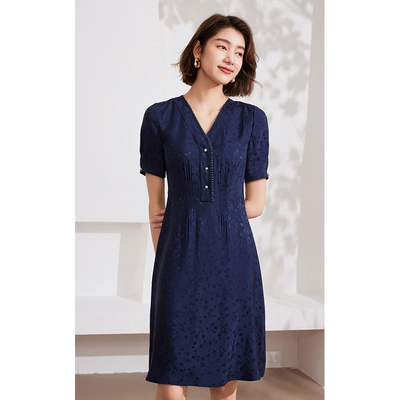 Gowani乔万尼夏季新款连衣裙法式气质提花设计商场同款EM2E763