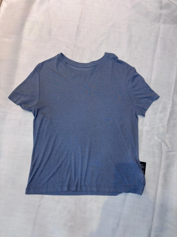 休闲风短袖T恤小个子天丝短袖拼接有弹力吸汗抗起球