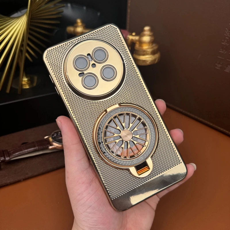 适用华为Mate70【解压支架+自带镜头膜】电镀高清镜头膜散热手机壳