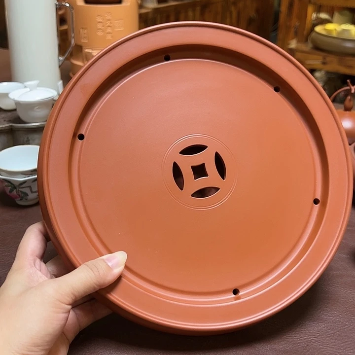 【闪购商品】遥**彵朱泥茶盘大约25厘米