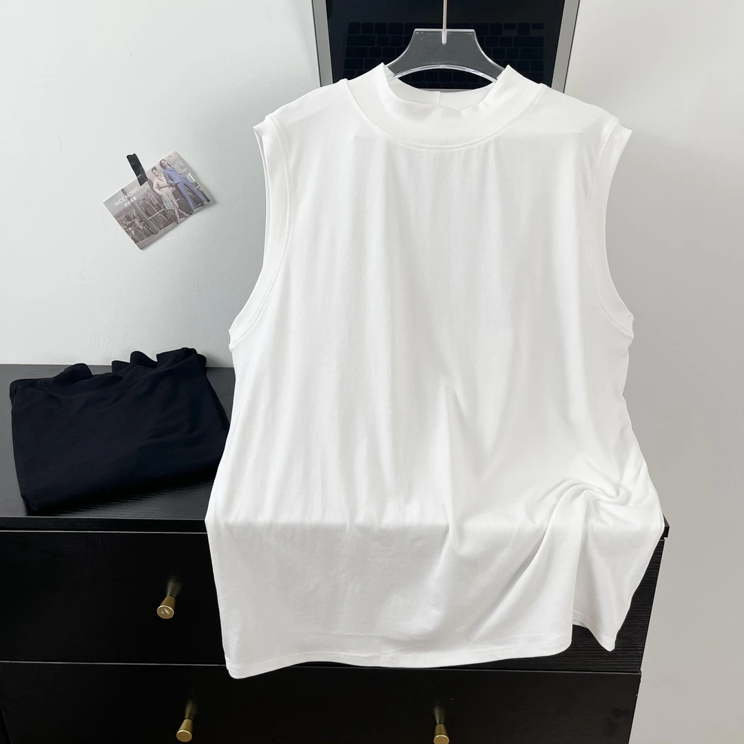 【爱豆背心，小韩日记】通勤运动时尚百搭休闲纯色无袖半高领8068