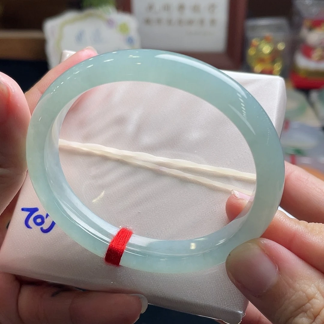 翡翠手镯未镶嵌53.5贵妃 蓝晴绿