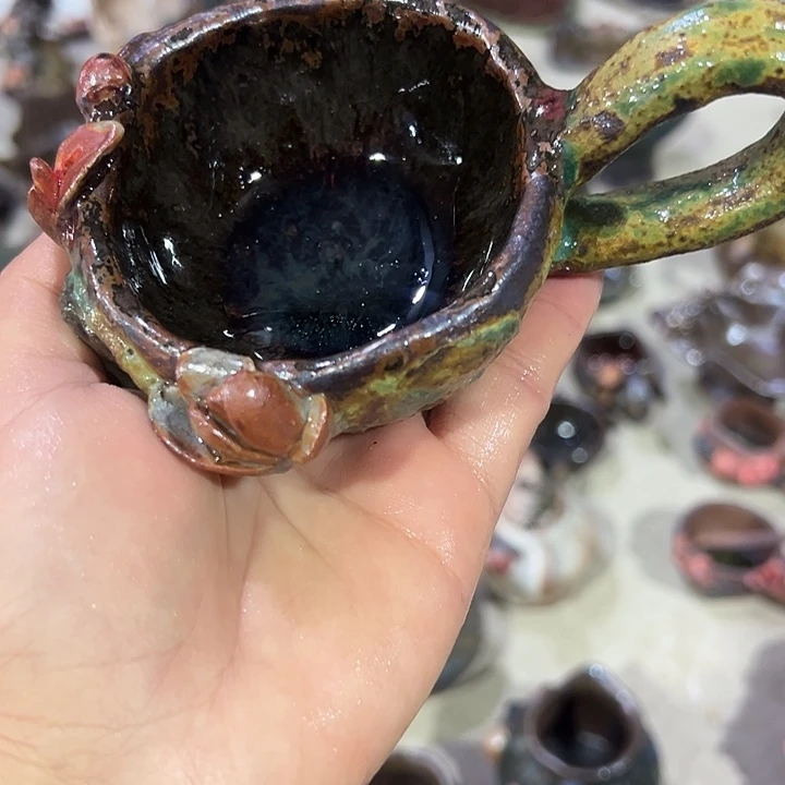 杯子手工粗陶高温花器