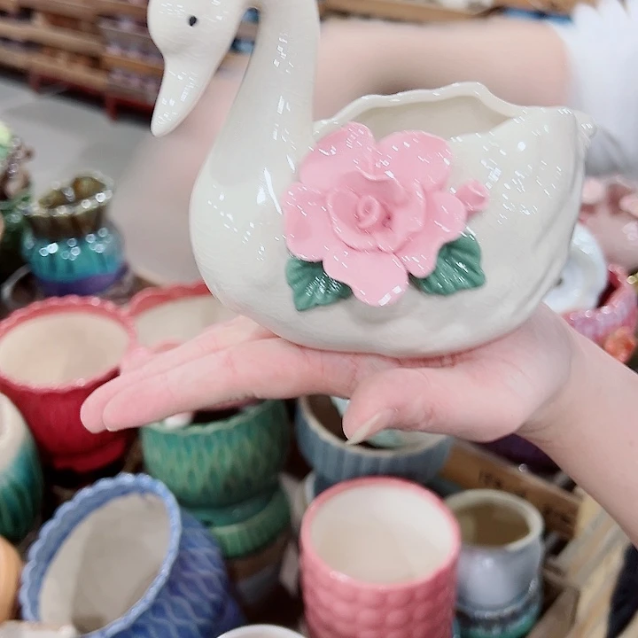 有孔，凑单福利满10元发货陶瓷多肉花盆！