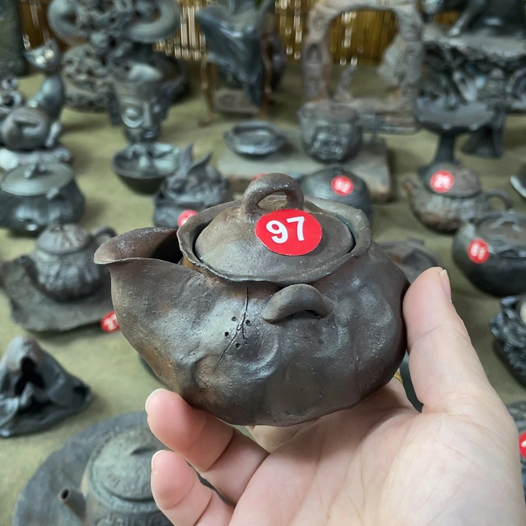 福利宝瓶全手捏柴烧茶器