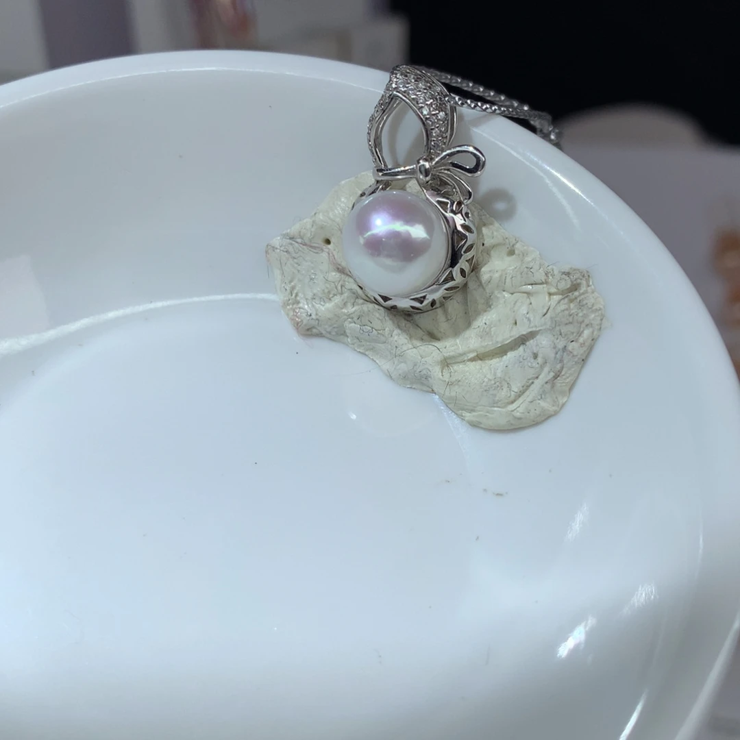 S***i淡水珍珠银S925镶嵌吊坠