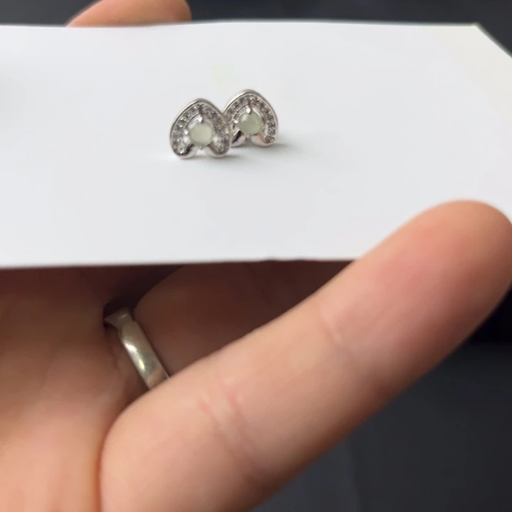 翡翠未镶嵌戒指翡翠耳钉