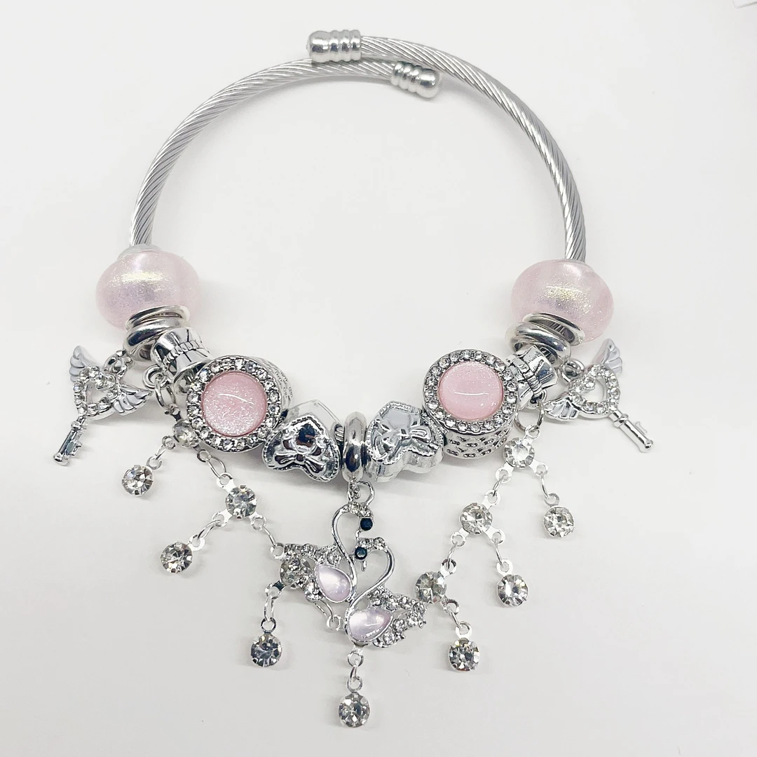 （直播新粉成品体验）粉手工合金DIY串珠