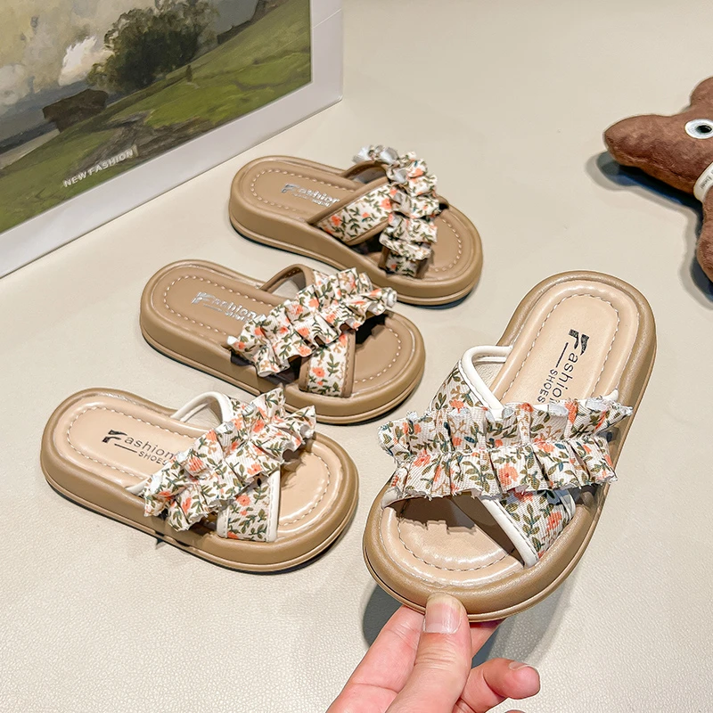 26-336女童夏季露趾凉鞋一字拖凉拖鞋女鞋软底百搭厚底外穿2490