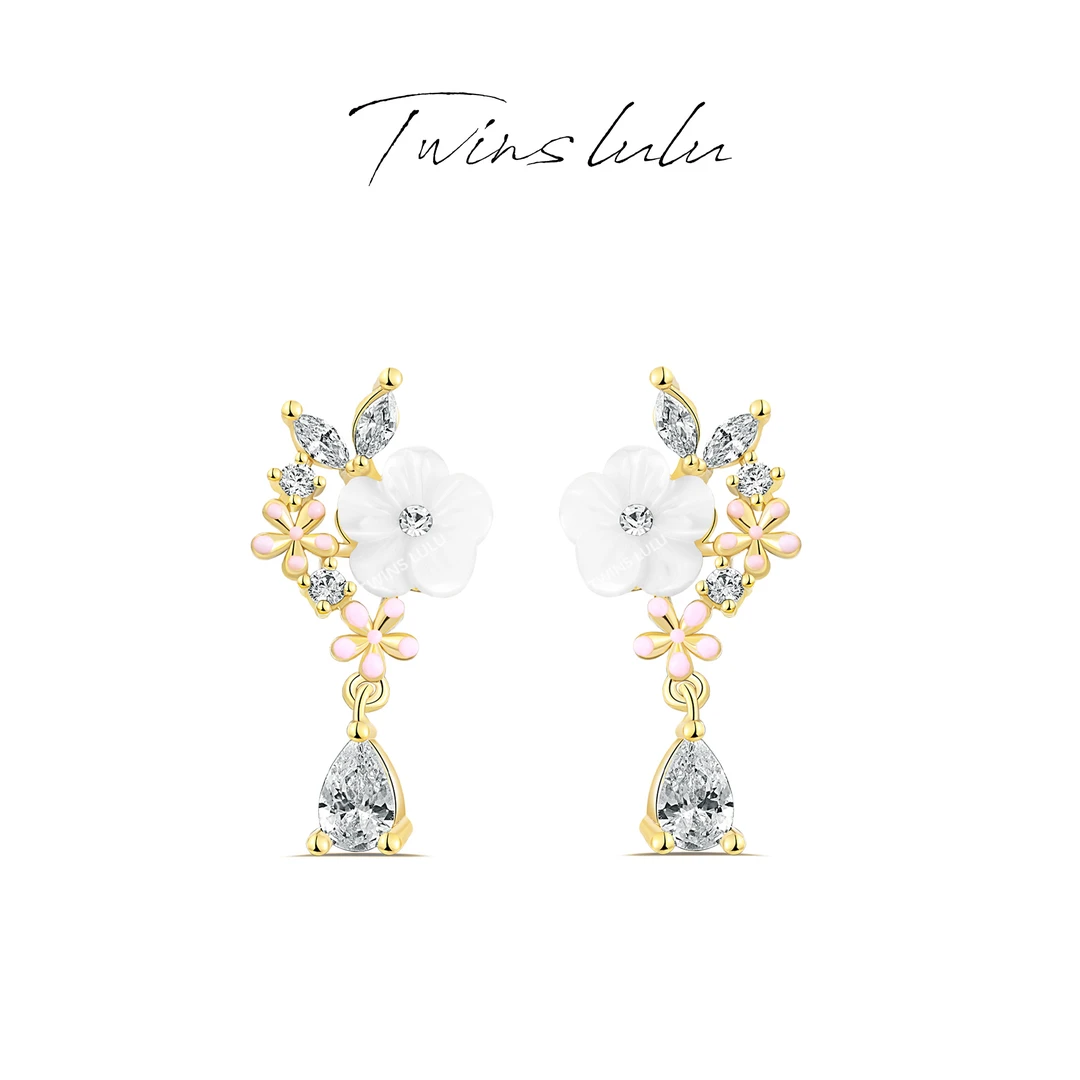 TWINS LULU 镀k金 【官方正品】时尚百搭简约花花耳环TSL1628