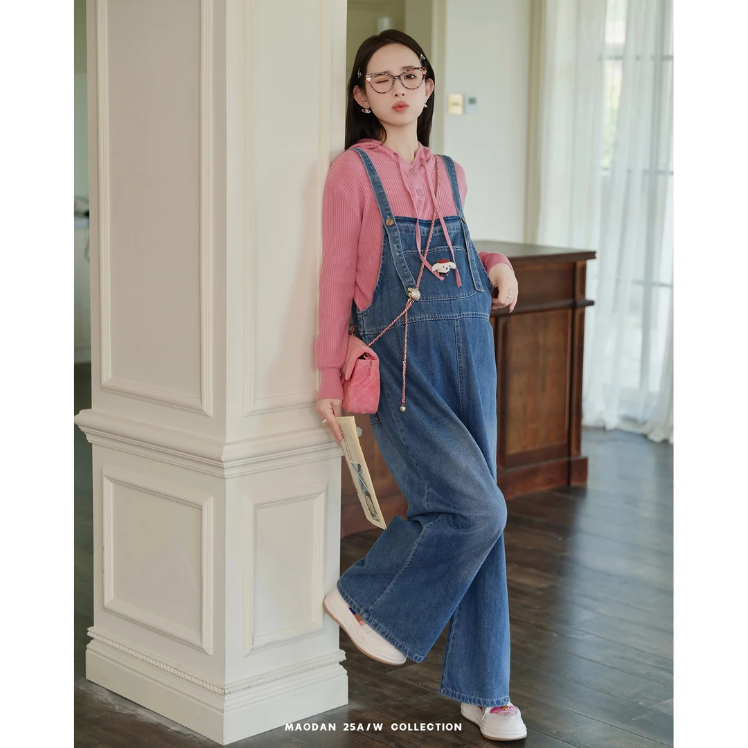 maodan/猫单【红莓小甜】孕妇装秋季新品时尚洋气减龄内搭背带裤