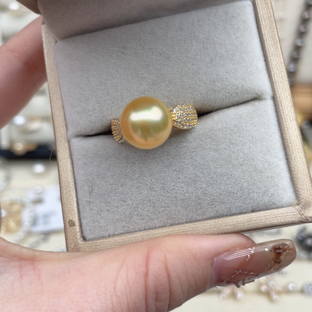 戒指银S925镶嵌海水珍珠W109