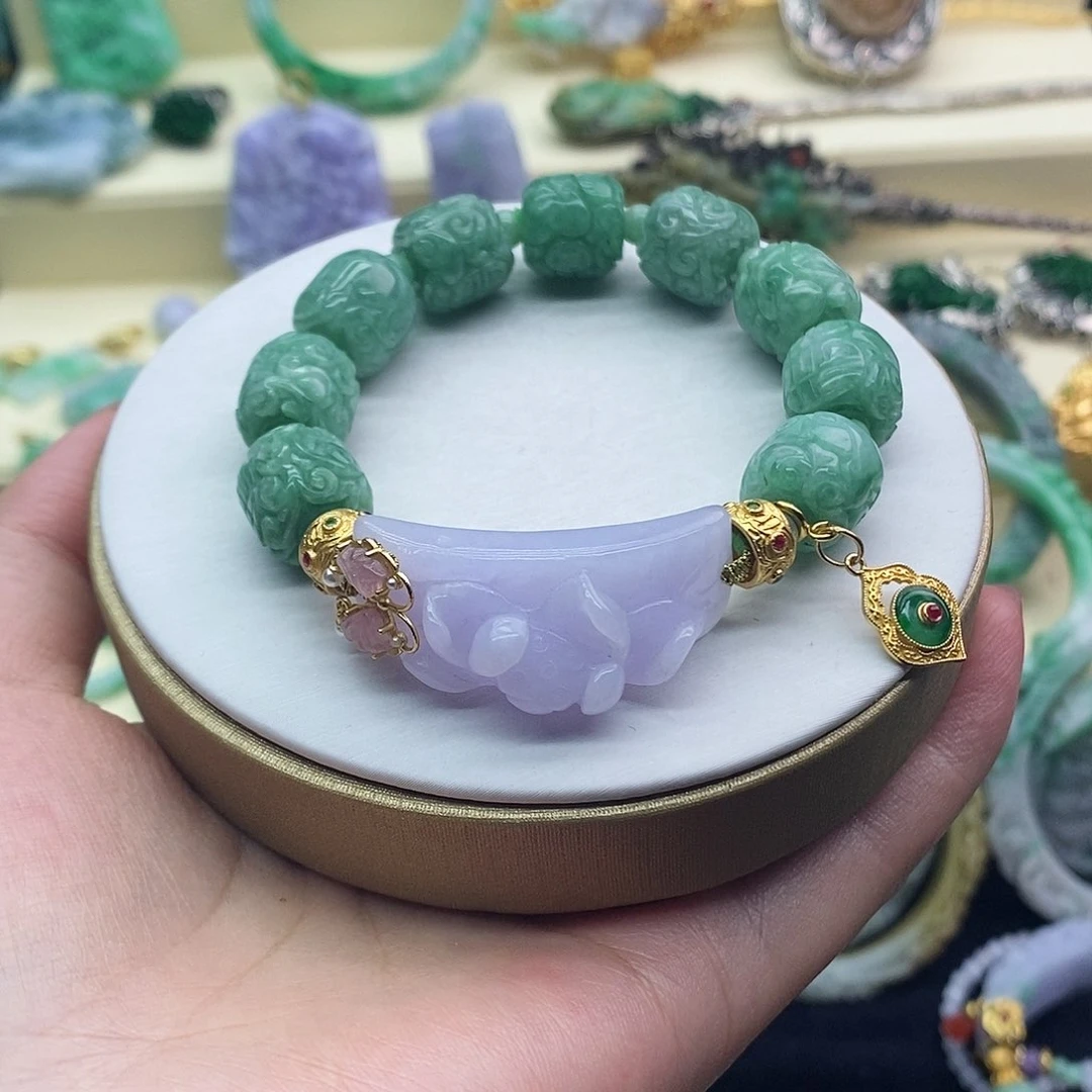 未镶嵌手串翡翠手牌