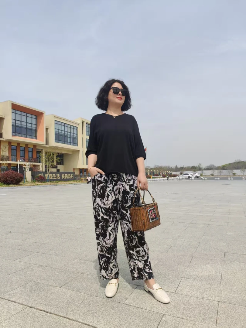 新款大码女裤TY24K24029-15花色弹力长裤