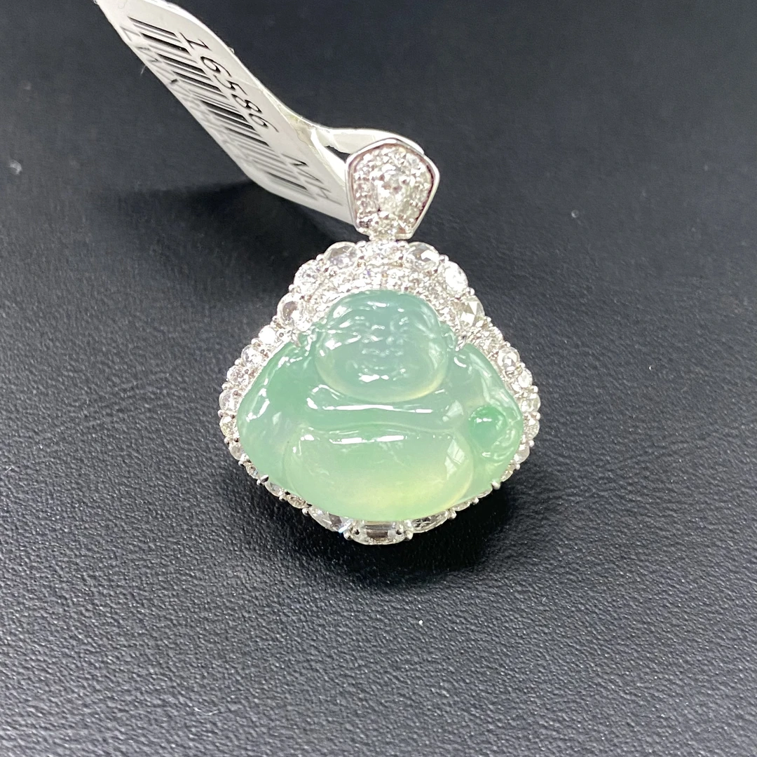 60天然缅甸翡翠A货18k绿佛公/900189/上海嘉禾拍卖