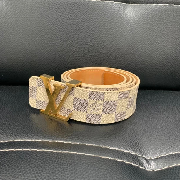 95新 LouisVuitton/路易威登 lv白棋盘格腰带