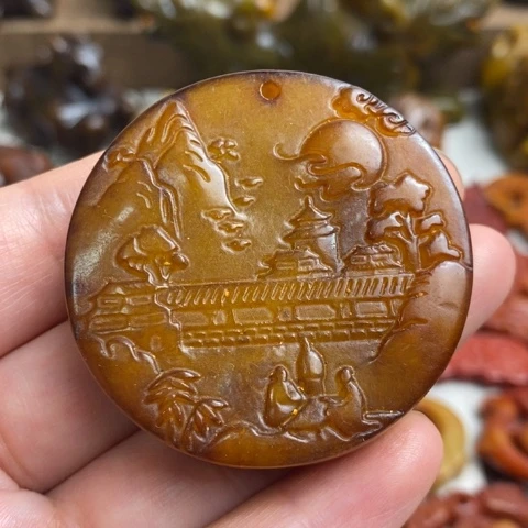未镶嵌蛇纹石玉颈饰01