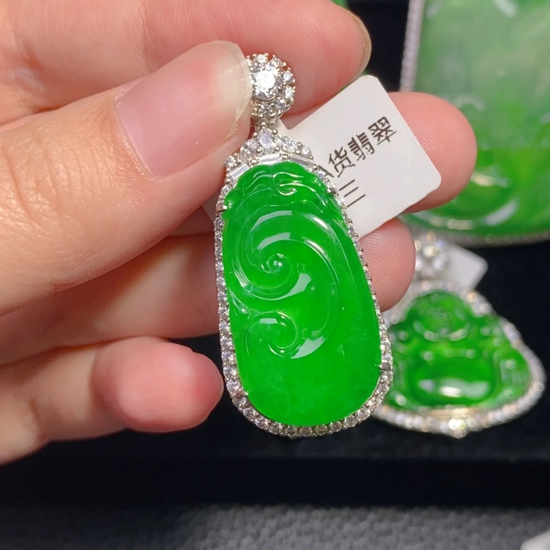 翡翠银S925镶嵌颈饰