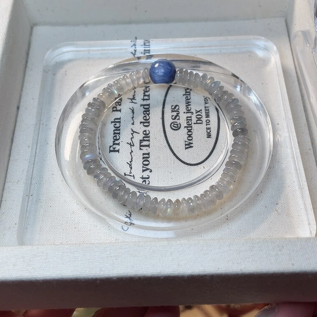 水晶手链未镶嵌开播福利款灰月光算盘珠手串001