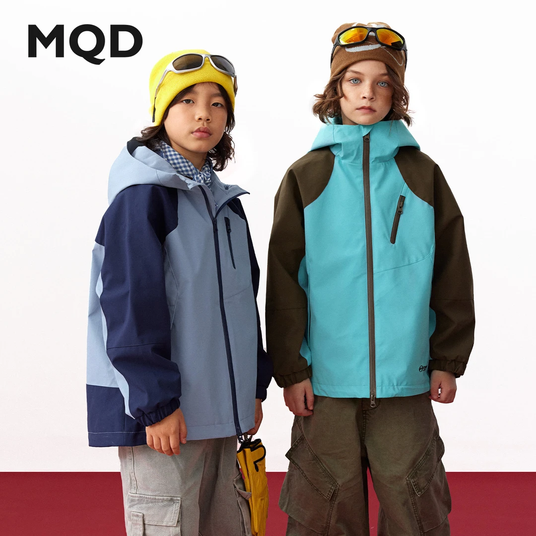 MQD【山野空山】儿童外套户外防水加厚防风中大童拼色男童
