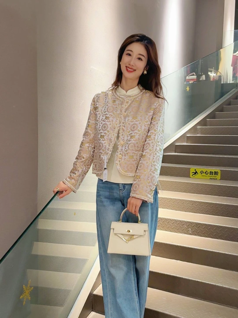 【ELFBOX】春季新款时尚春季气质新中式复古正肩小个子短款外套2940