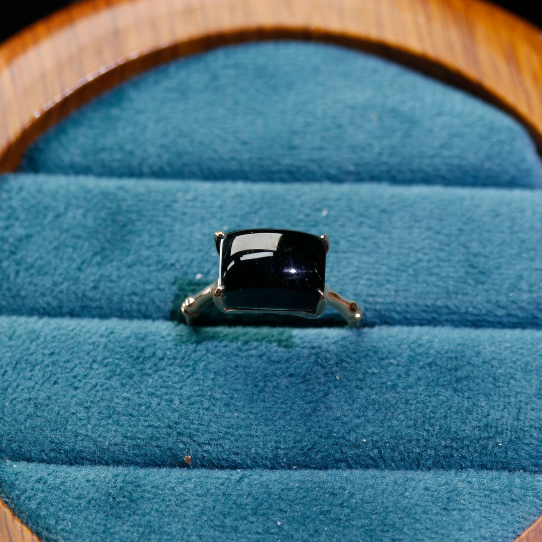 18天然缅甸翡翠A货18k墨翠戒指/600042/上海嘉禾拍卖