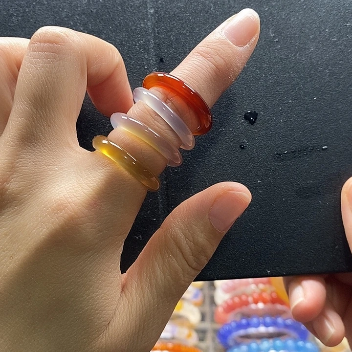 顽***主玛瑙/玉髓未镶嵌戒指