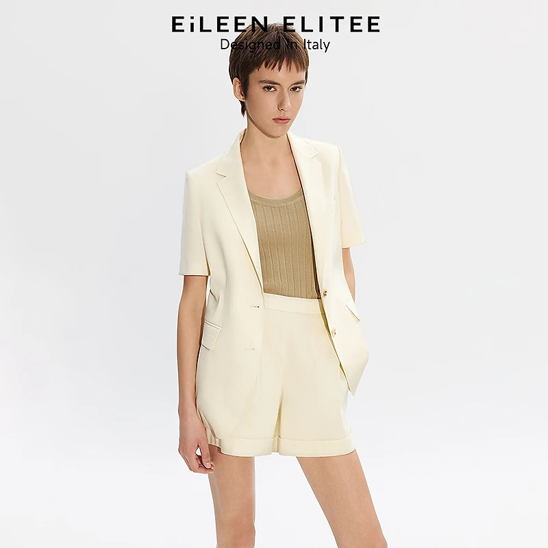 朗姿欧洲EiLEEN ELITEE西装亚麻西服外套上衣气质2025年夏季新款