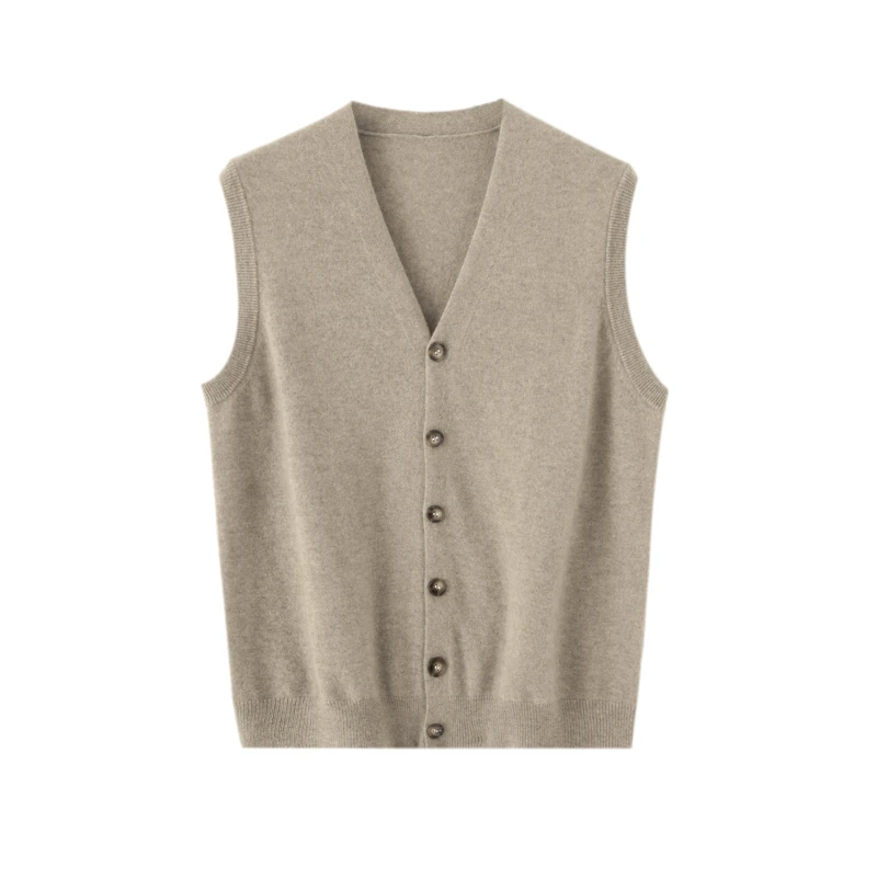 男士%100羊绒衫马甲 25年最新款秋冬季 保暖加厚羊绒衫 LS624300