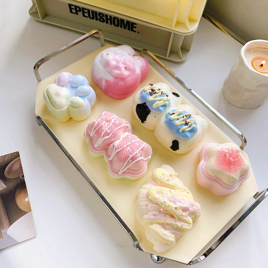 超软水感奶油感硅胶捏捏乐解压玩具减压玩具纯手工制作食品级硅胶