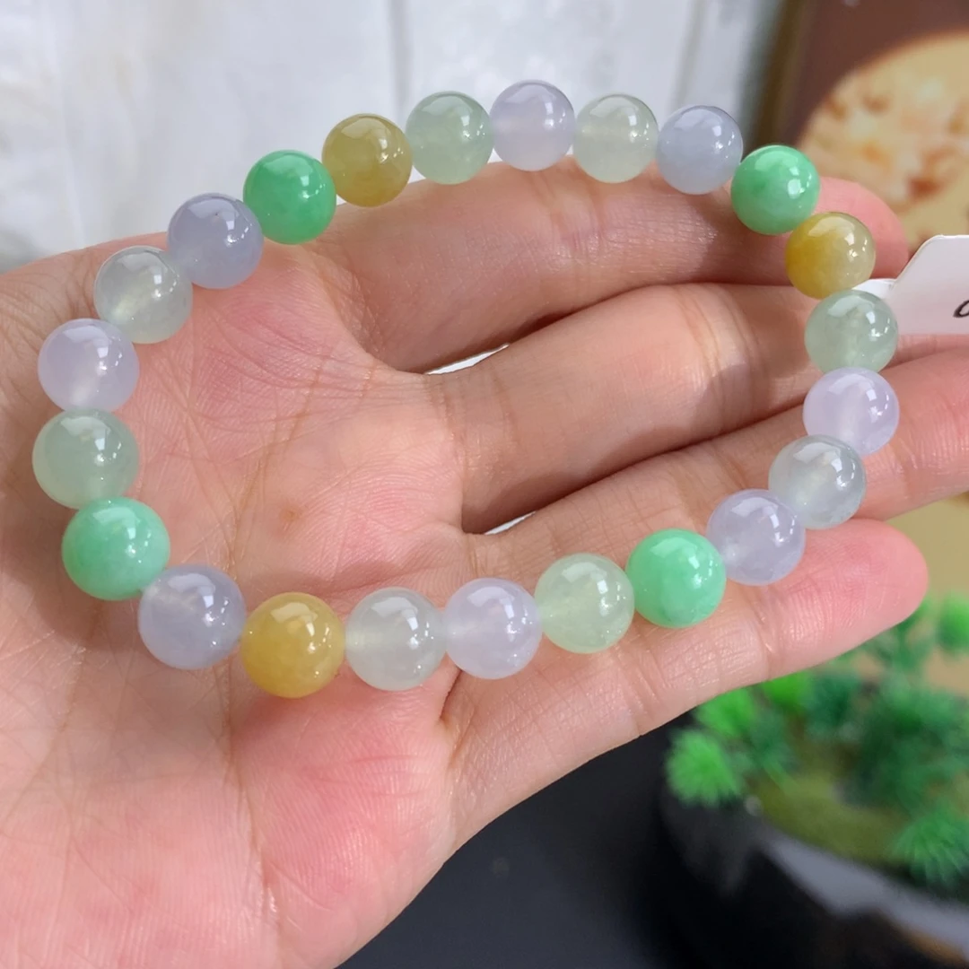 翡翠未镶嵌手串卡8冰胶多宝手串（漏价推荐）