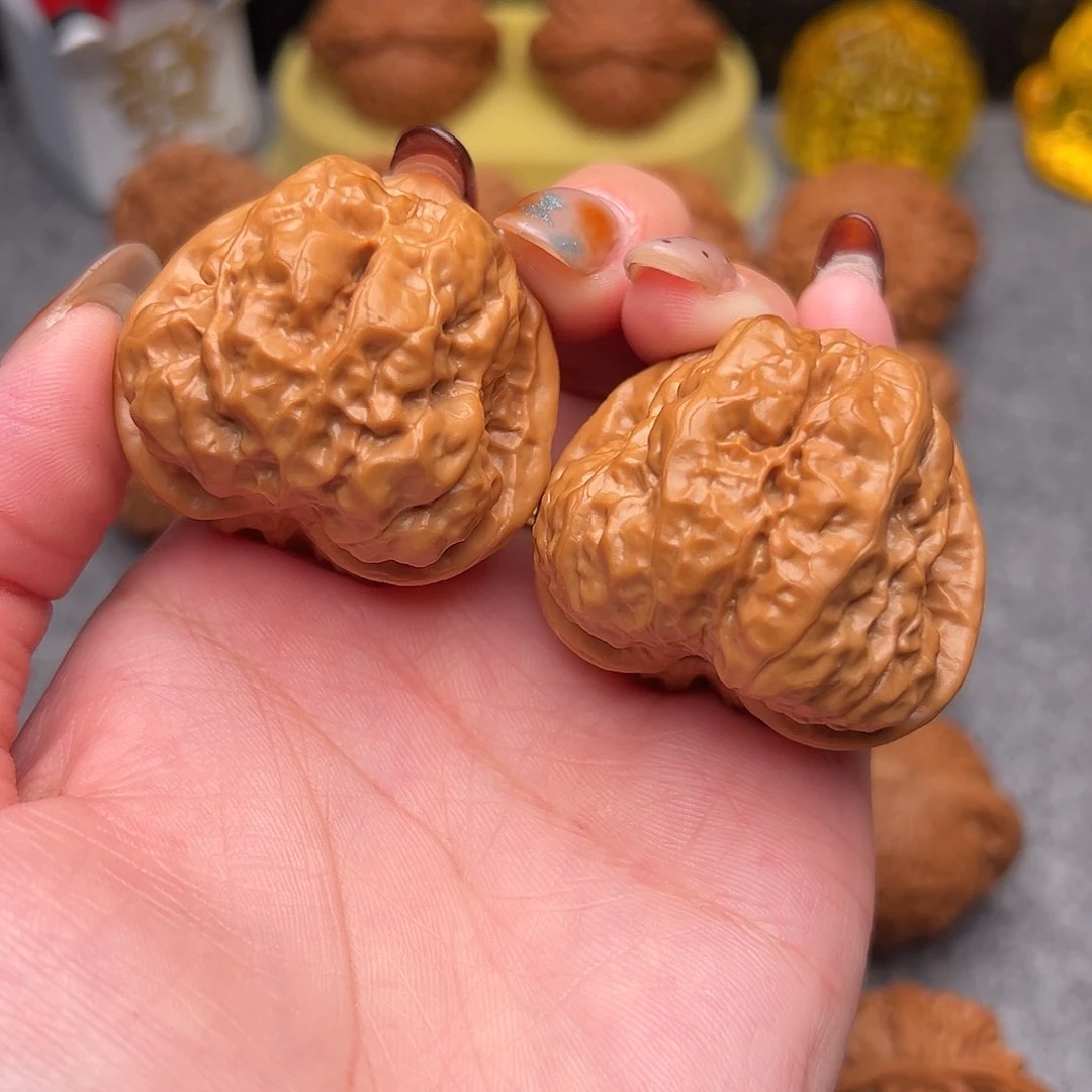 把件文玩核桃毕业精品精配三角蛙41全品水晶红皮绝绝