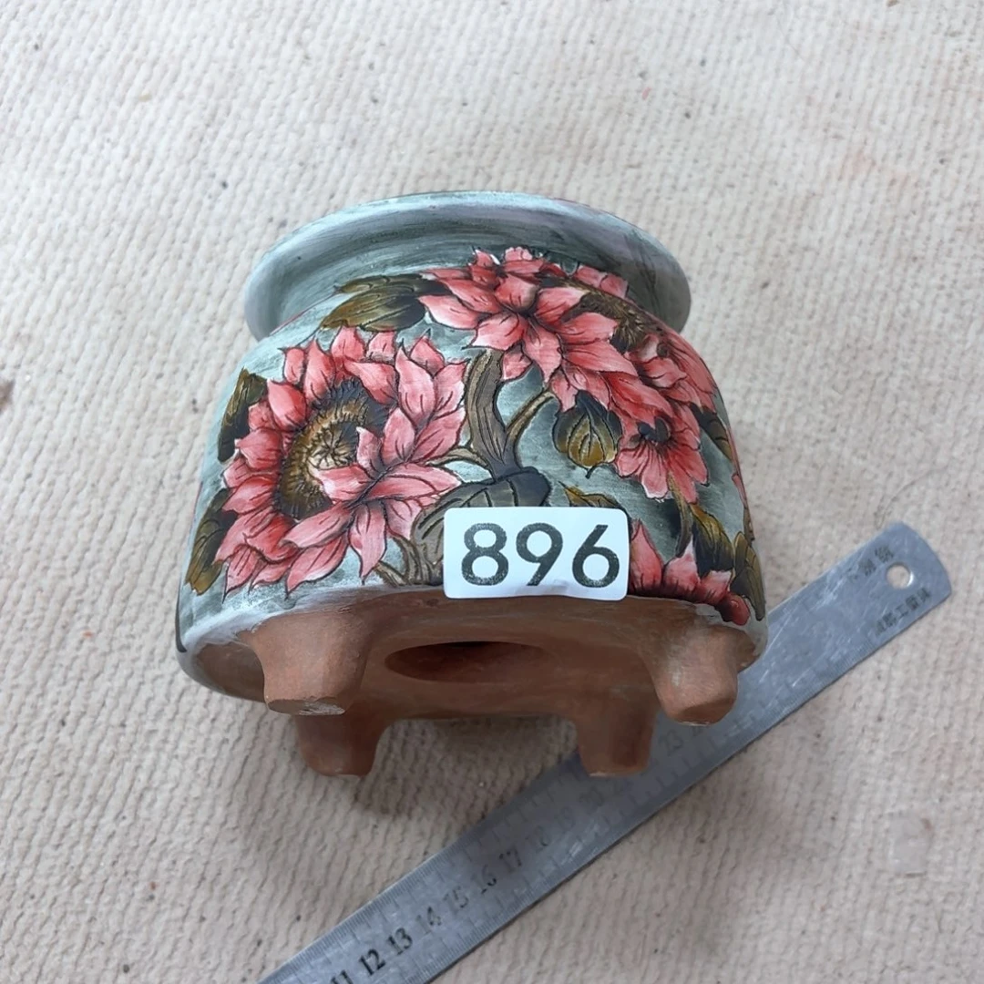 琴***花紫砂花盆陶瓷多肉花盆精品