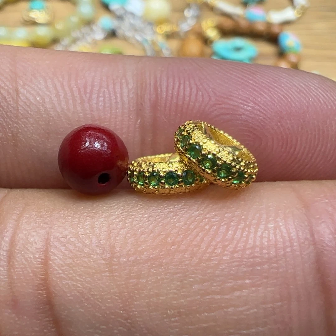 南红玛瑙银S925镀金镶嵌颈饰尺寸8