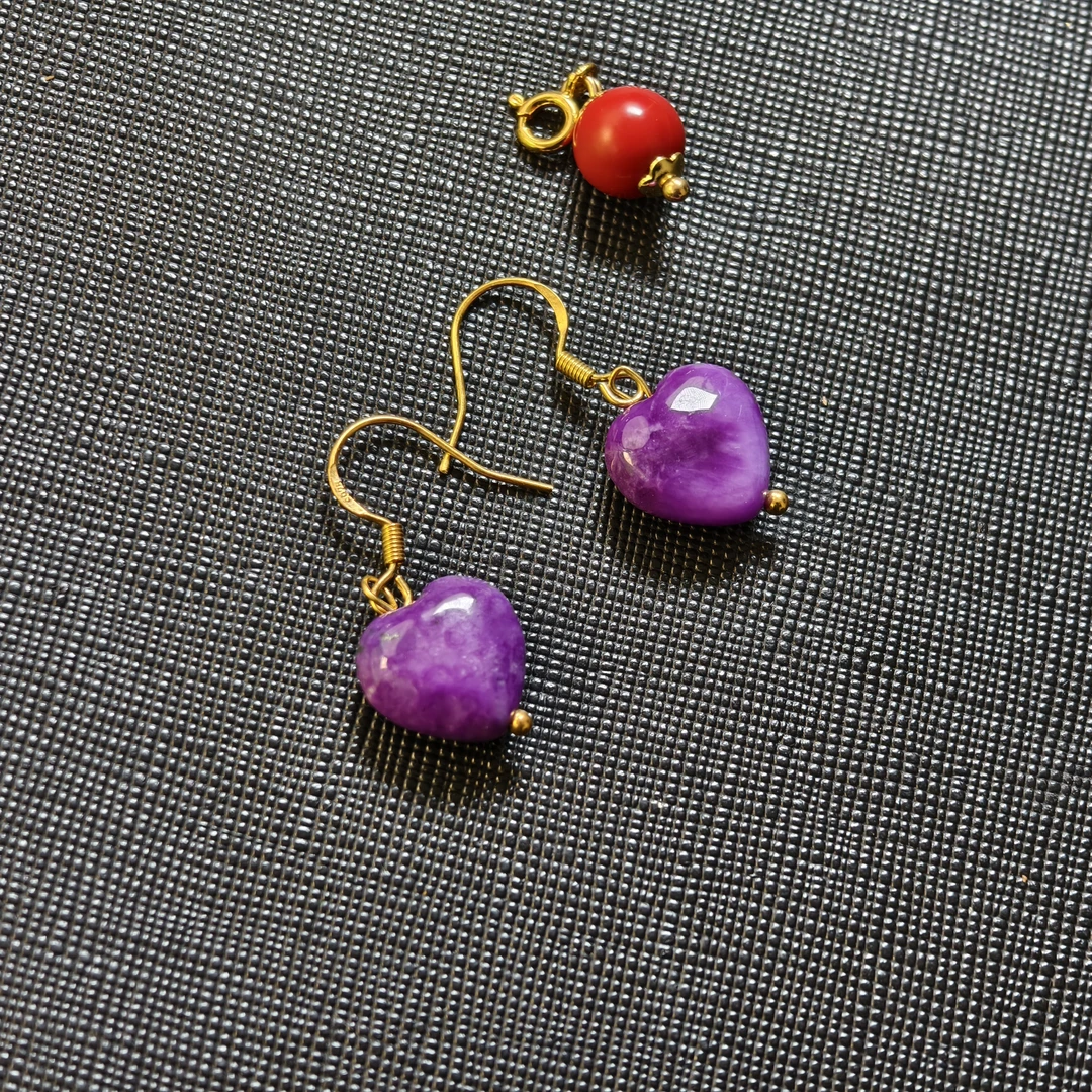 SJL紫爱心耳钉24-216