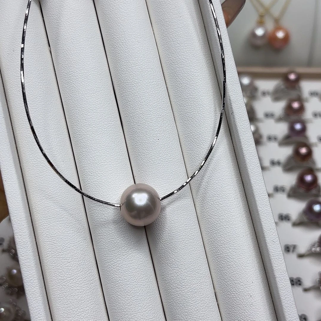 是***吖淡水珍珠颈饰银S925镶嵌
