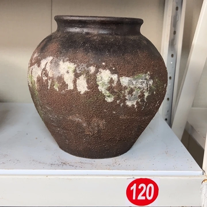粗陶盆有孔高23口14