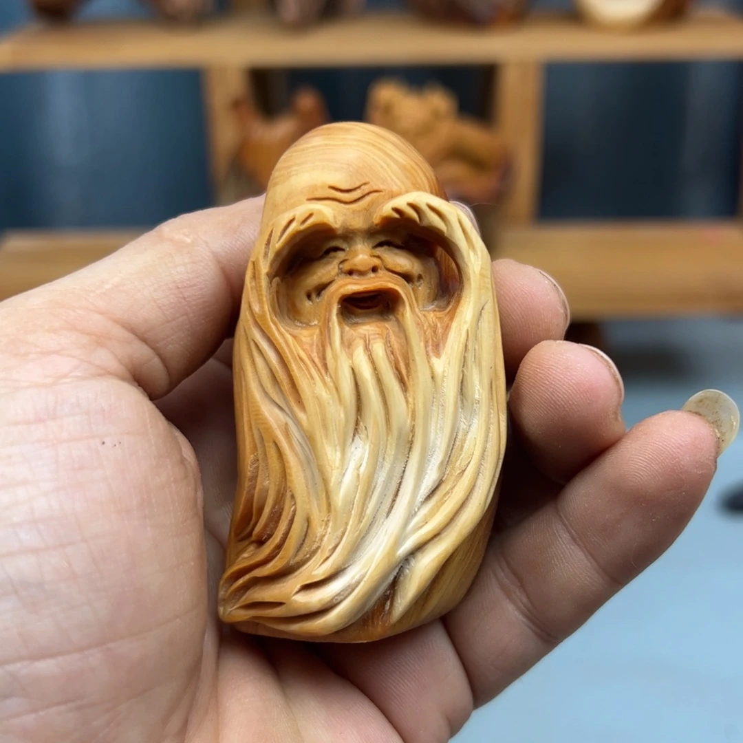 一***二木崖柏木摆件手把件