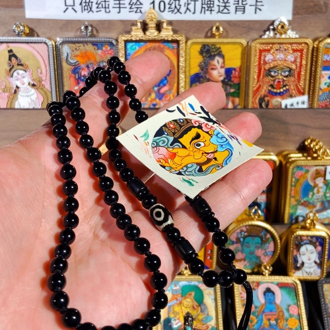 吊坠热贡唐卡黄财神