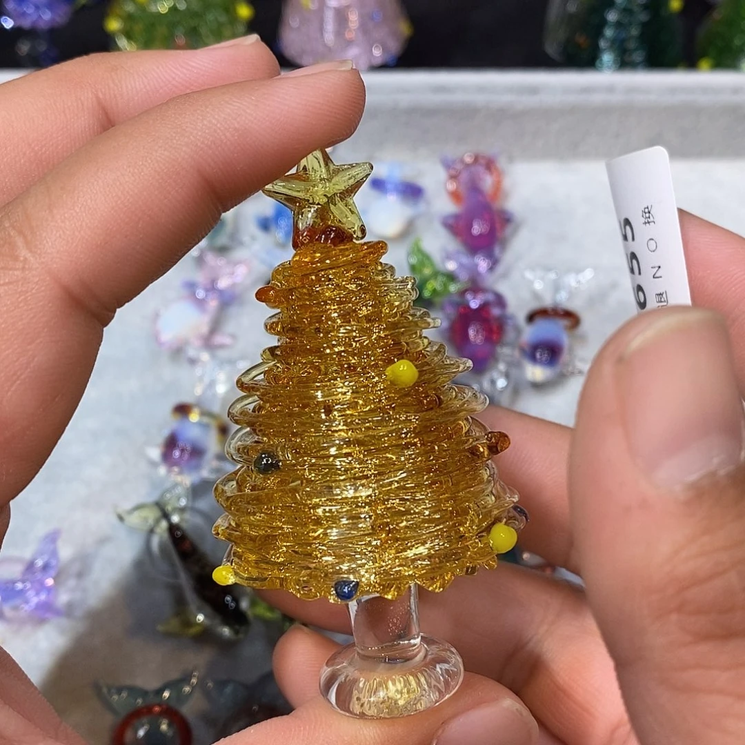 玻璃吊坠（不含链）金色缠丝树