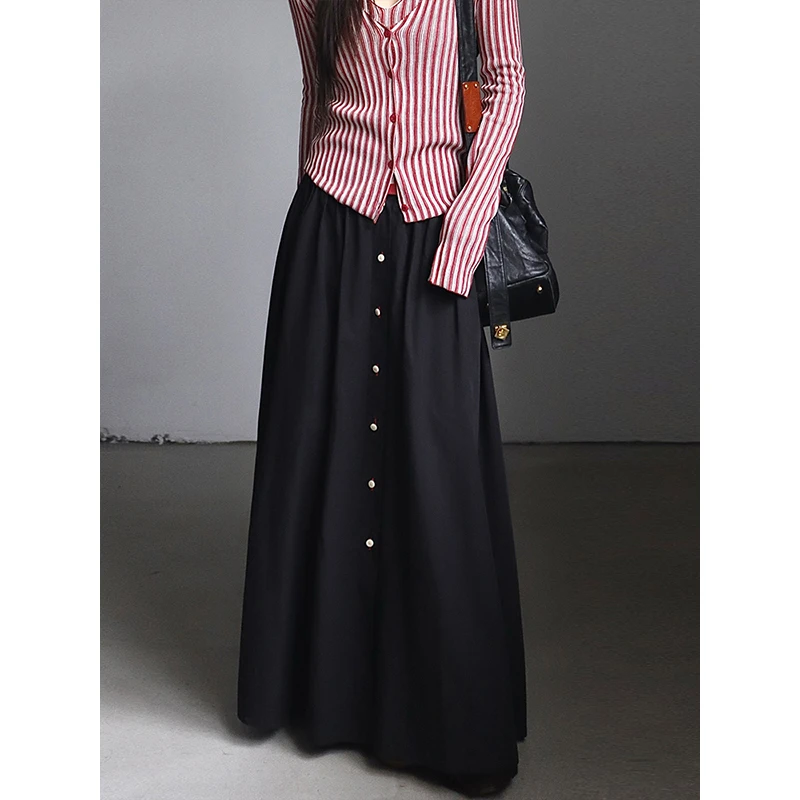 呆毛DM.FACTORY【5.3新品】夏季新款百搭排扣设计显瘦半裙DMJ3879