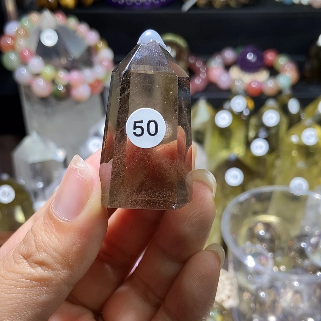 水晶手链银S925镶嵌茶水柱子
