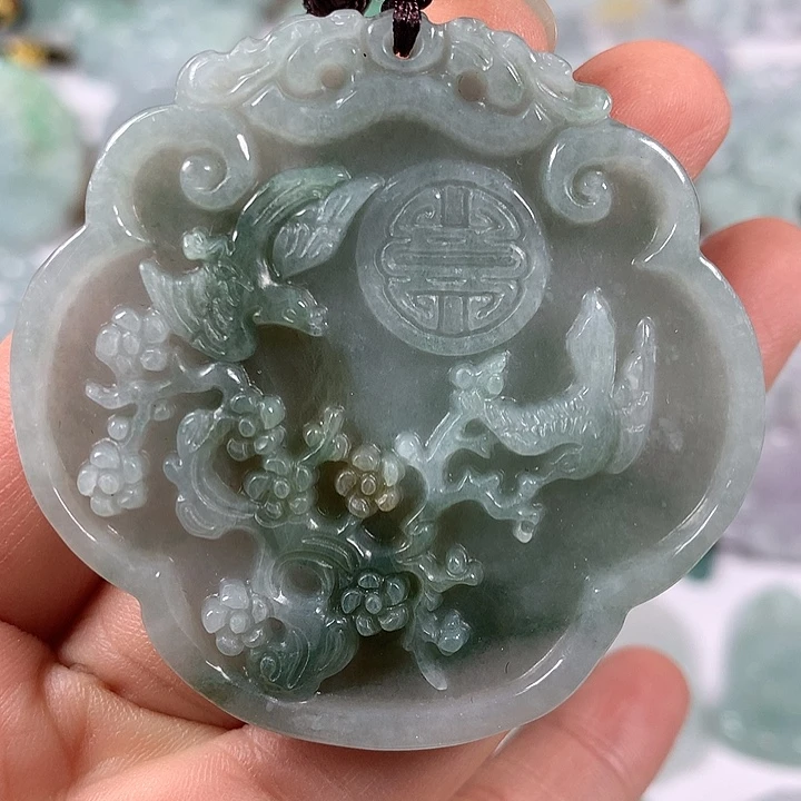 颈饰未镶嵌翡翠鸟语花香喜上眉梢如意福利