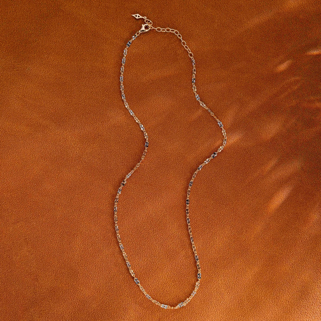 链子925银 【奢小姐珠宝】“时空褶”双色项链（40+5cm）-WH165