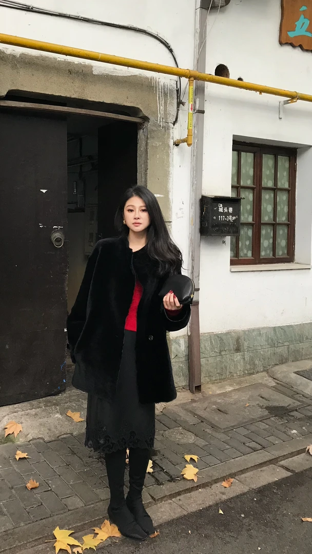 陈妍君【双面羊毛皮毛一体斜门襟皮草外套】CYJ-YJ46-6100