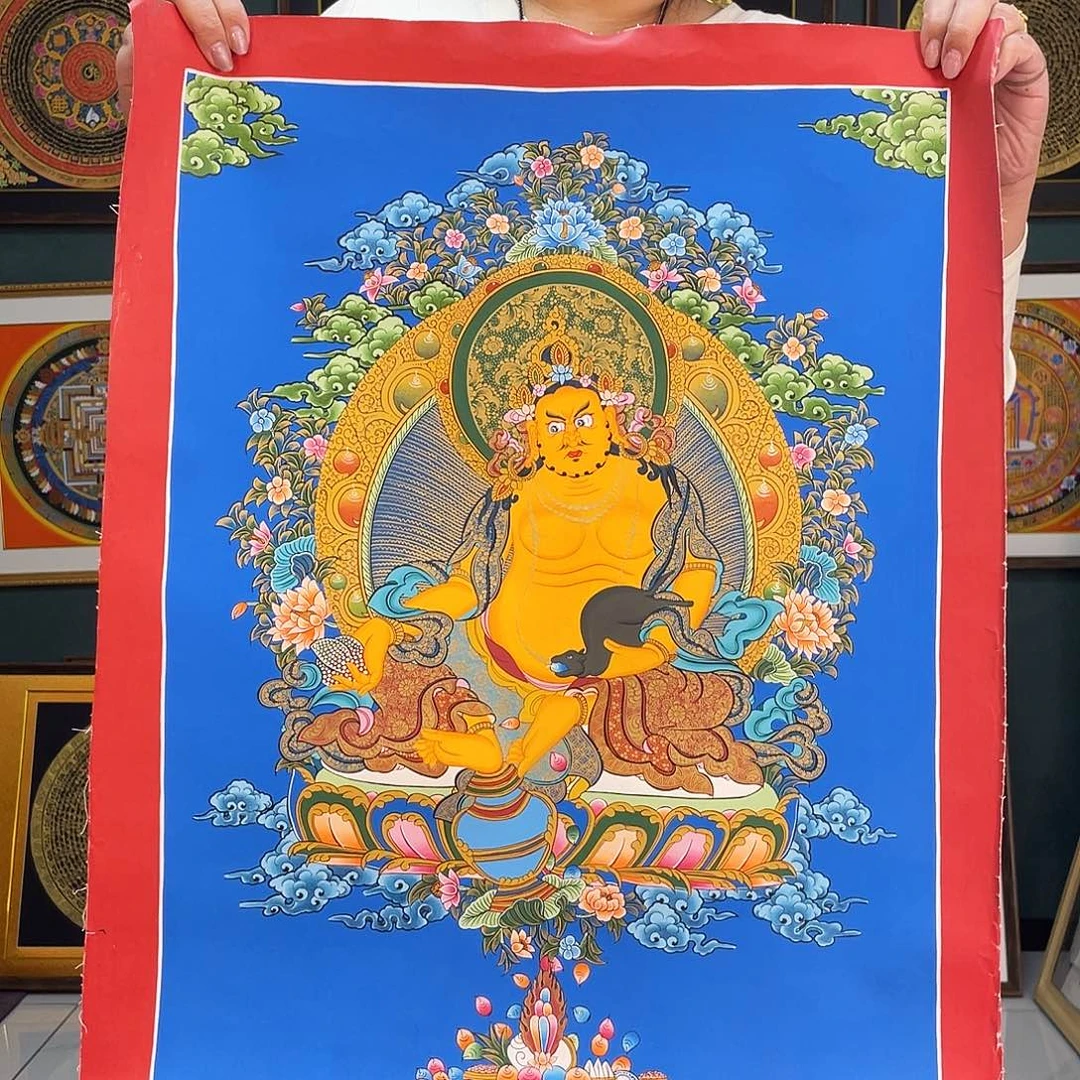 卷轴画黄财手绘矿料唐卡