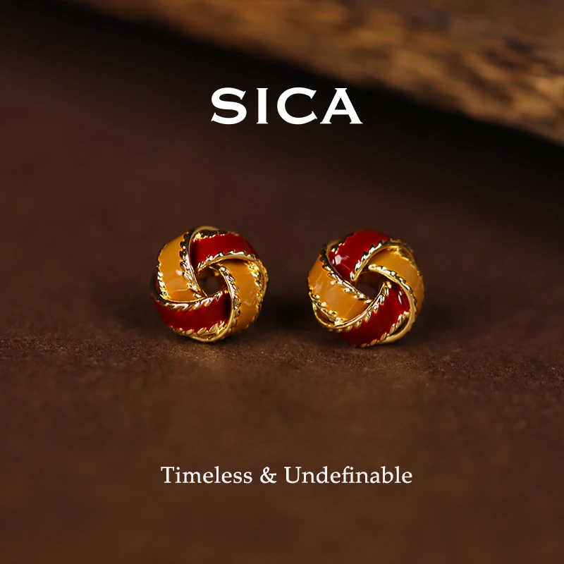 纯铜耳饰 EH364【东方美学】新中式设计师款轻奢个性丝绸耳钉