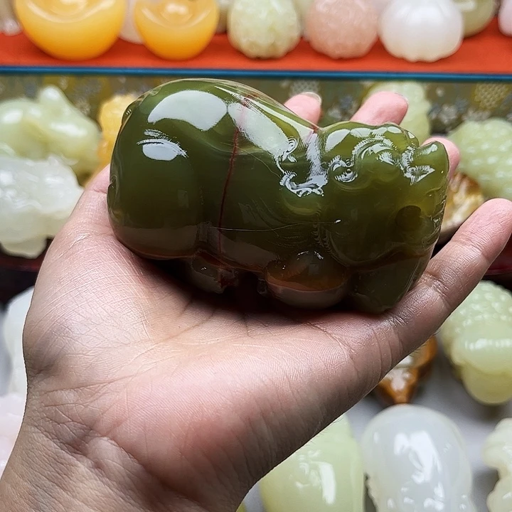 存***福石材貔貅手把摆件