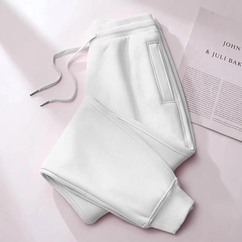 官方正品保罗宇宙纯棉运动裤女2025春秋新款宽松冬季加绒束脚卫裤