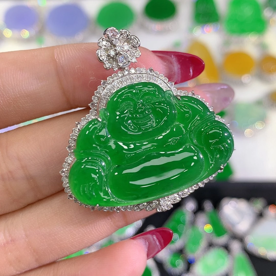 翡翠颈饰18K金镶嵌111111111111